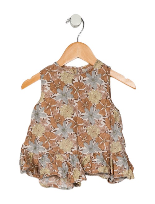 Rylee + Cru Girls Floral Linen Outfit Set