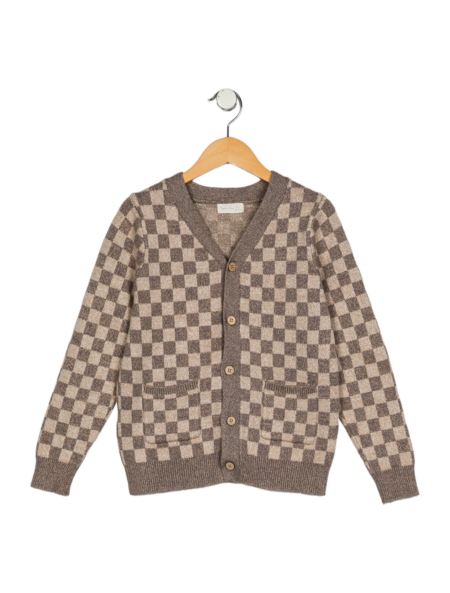 Rylee + Cru Kids' Checker Print Cardigan