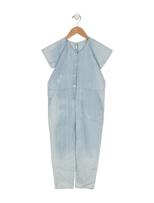 Rylee + Cru Girls' Denim Short Sleeve Jumpsuit