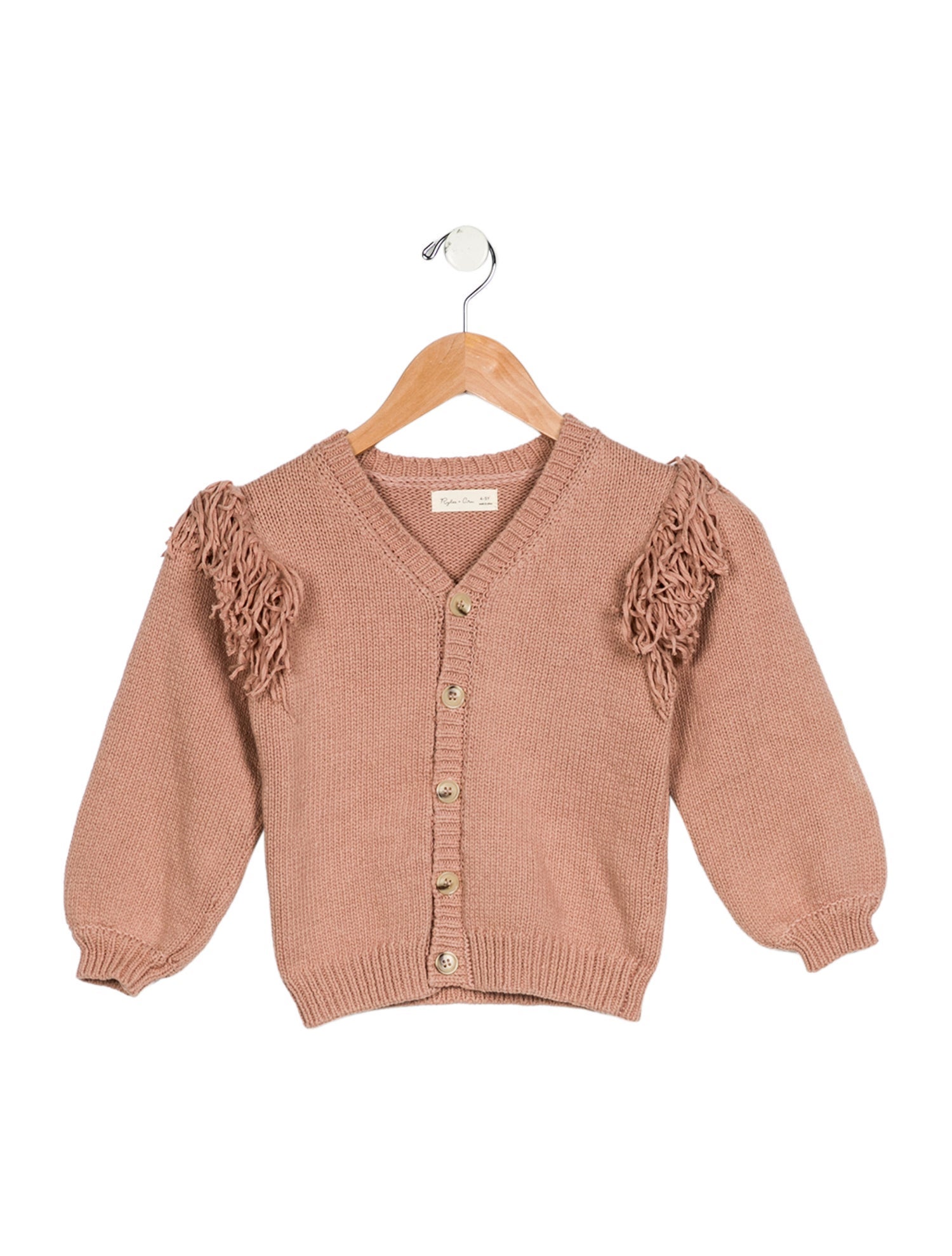 Rylee + Cru Toddler Girl's Knit Fringe-Trimmed Cardiagan