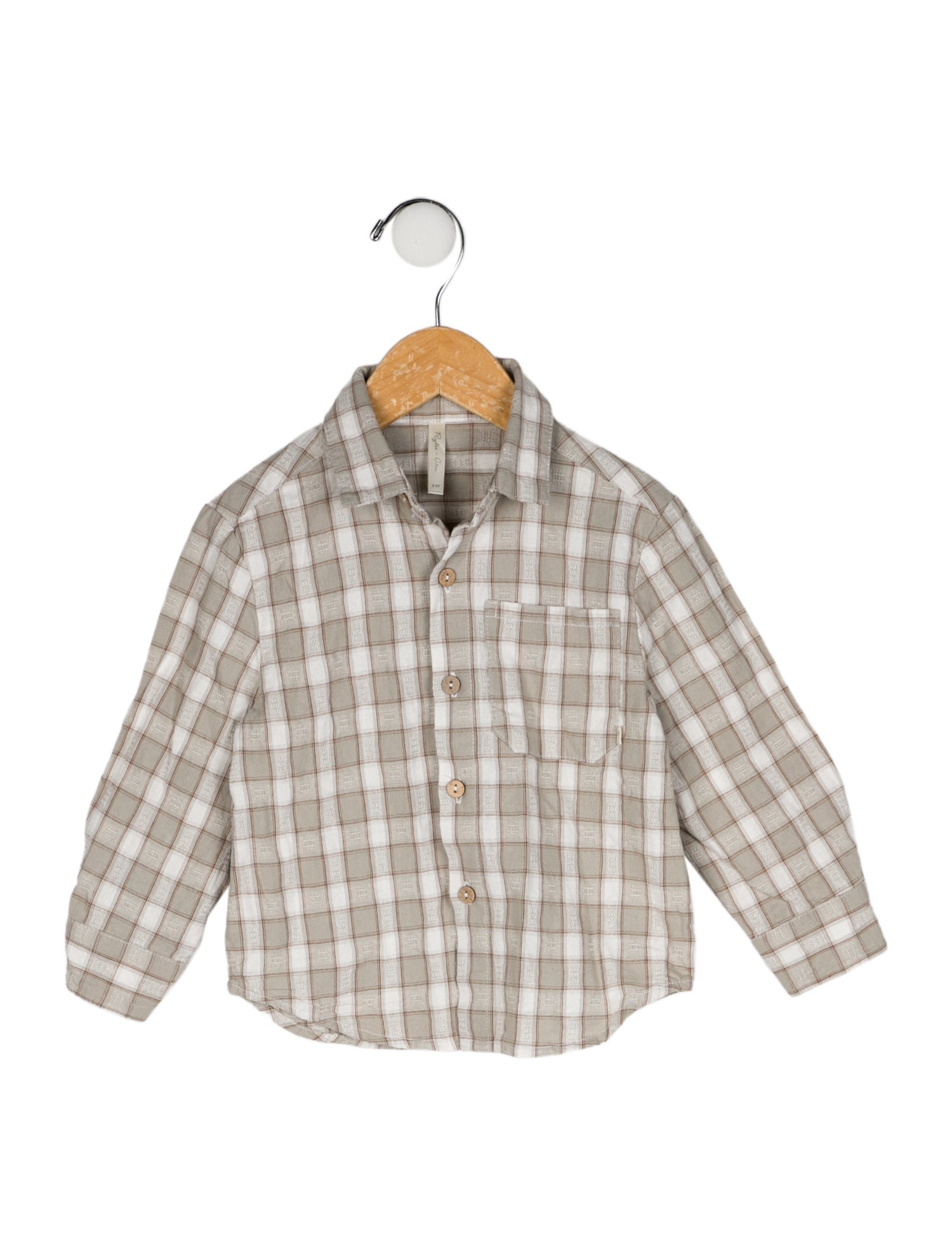 Rylee + Cru Toddler Boys' Plaid Pattern Long Sleeve Button Down Shirt