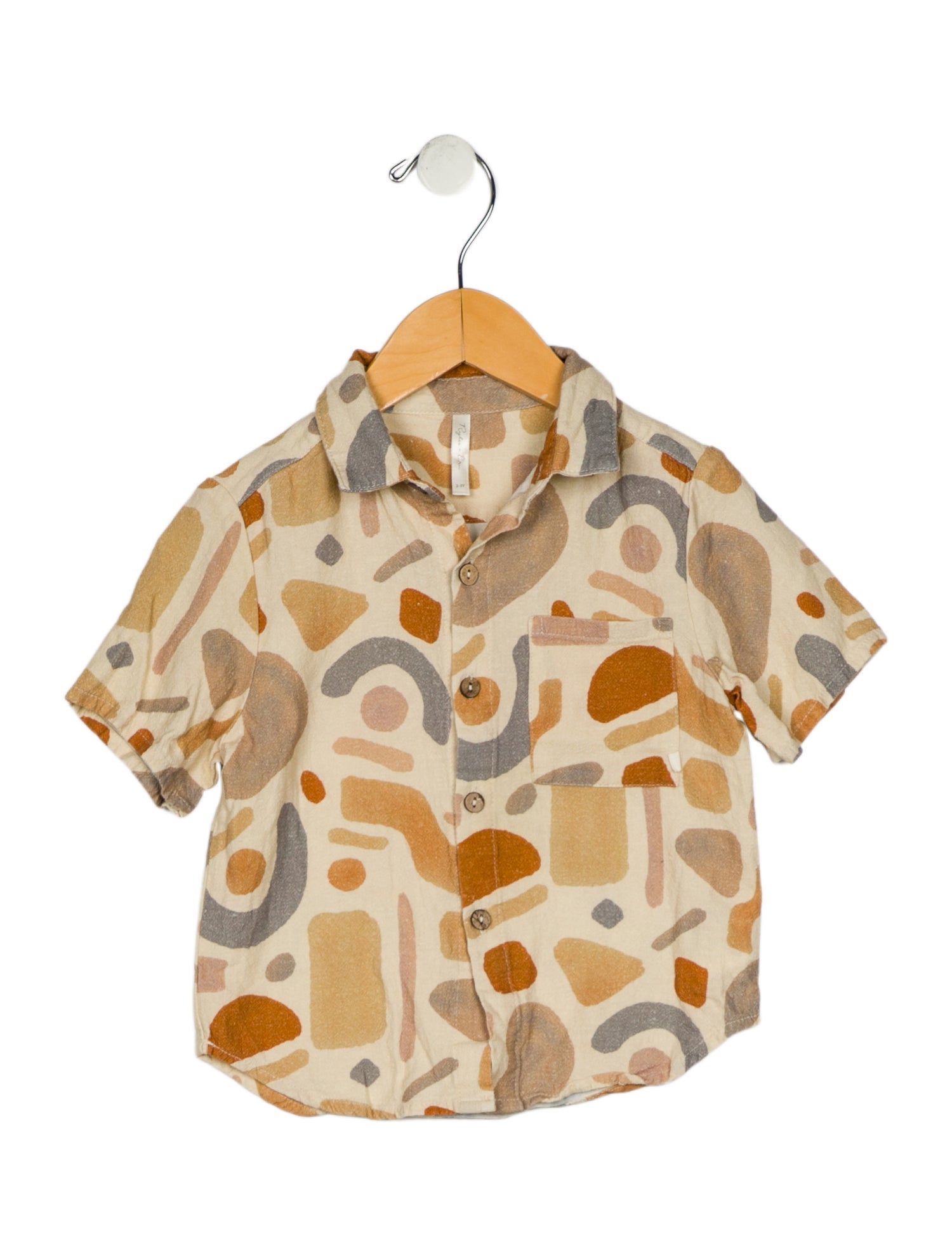 Rylee + Cru Toddler Boys Pattern Printed Button Closure Dress Shirt