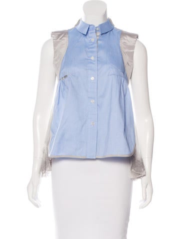 Sacai Sleeveless Button-Up Top