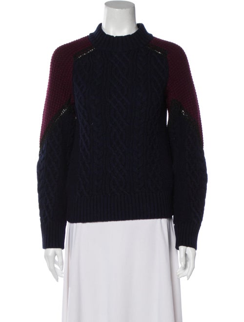 Sacai Mock Neck Sweater Blue