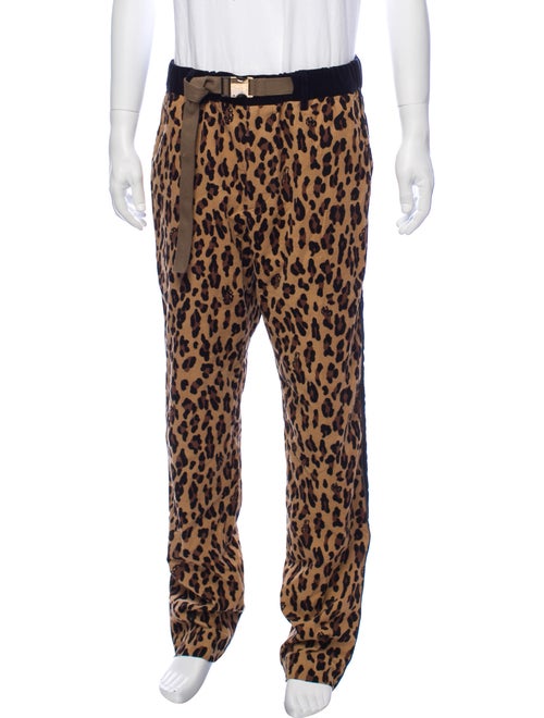 Sacai Animal Print Pants Brown
