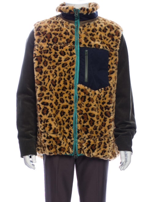 Sacai Animal Print Jacket Brown