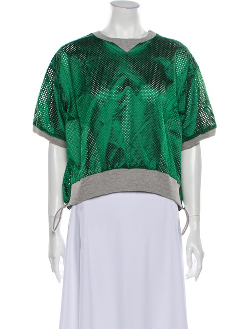 Sacai Crew Neck Short Sleeve Sweatshirt Green
