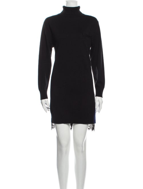 Sacai Turtleneck Mini Dress Black