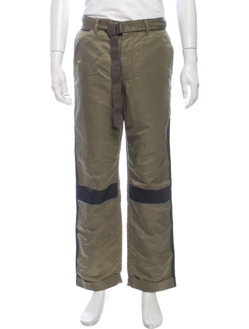 Sacai Striped Pants Green