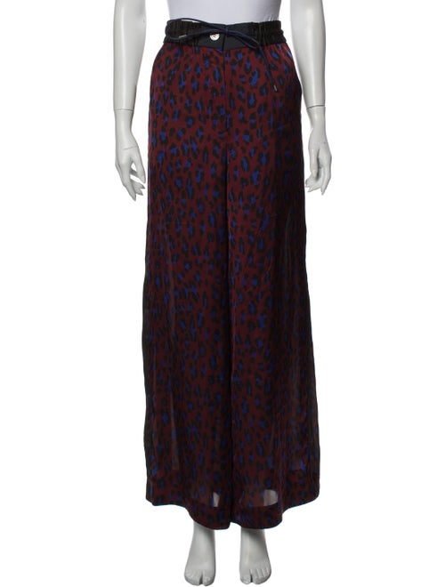 Sacai Animal Print Wide Leg Pants