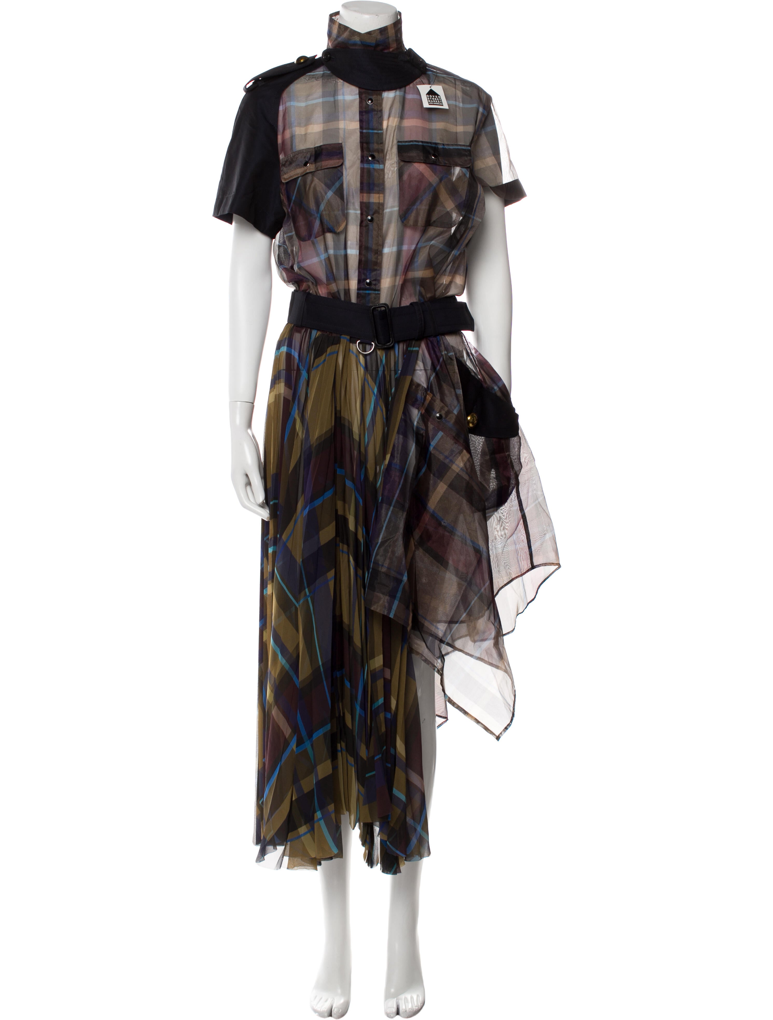 Sacai Plaid Print Long Dress - Brown Dresses, Clothing - WS135901 | The ...