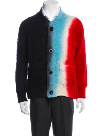 Sacai Wool Tie-Dye Print Cardigan