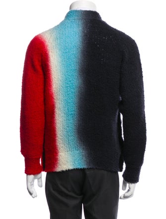 Sacai Wool Tie-Dye Print Cardigan