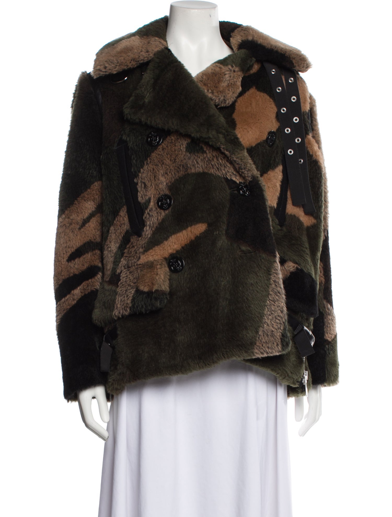 Sacai Printed Faux Fur Jacket