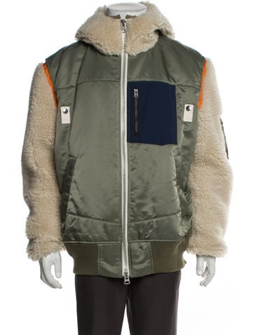 Sacai Outerwear Colorblock Pattern Puffer Coat M