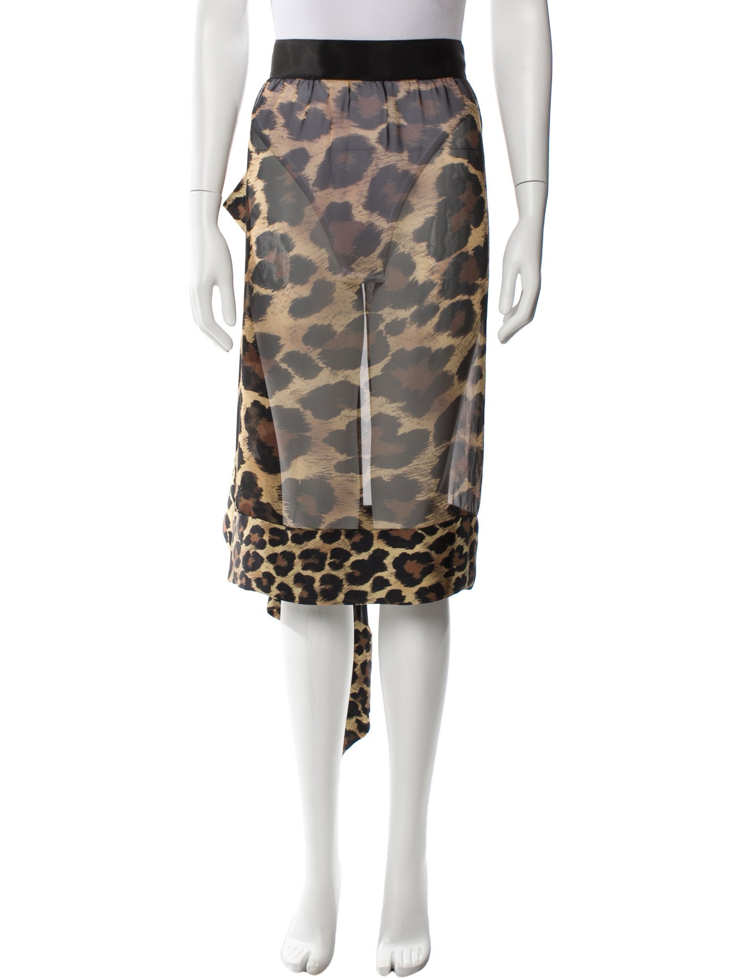 Sacai Animal Print Midi Length Skirt