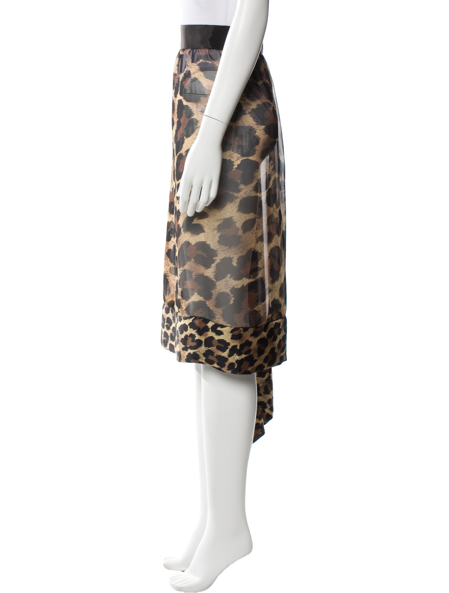 Sacai Animal Print Midi Length Skirt