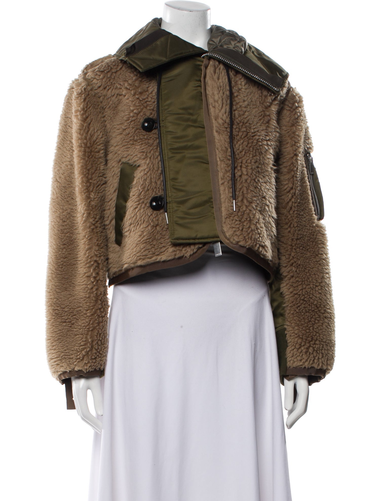 Sacai Wool Faux Fur Jacket