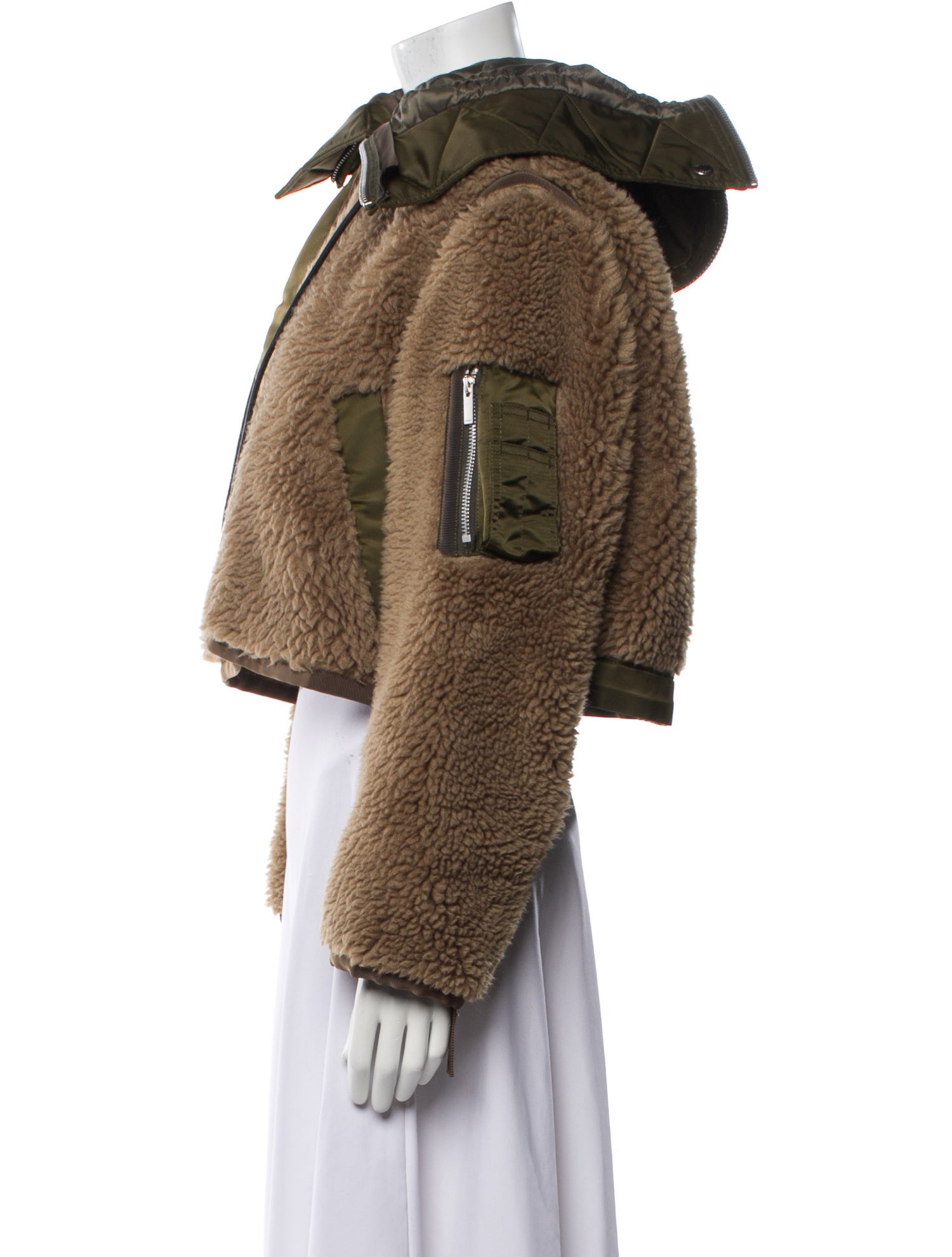 Sacai Wool Faux Fur Jacket