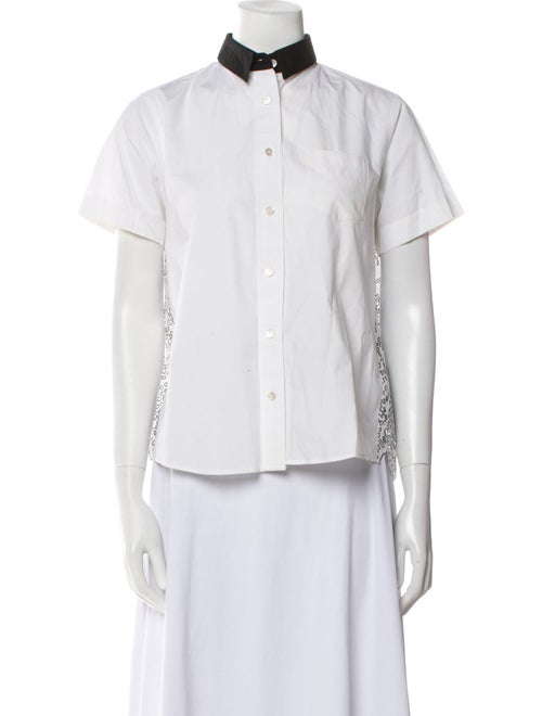 Sacai Short Sleeve Button-Up Top