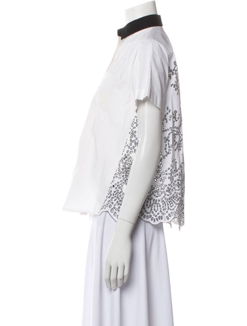 Sacai Short Sleeve Button-Up Top