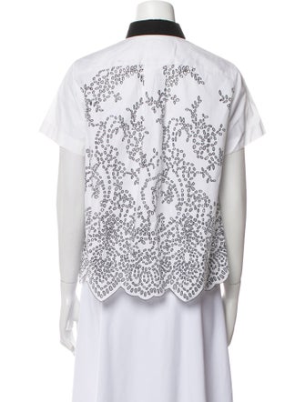 Sacai Short Sleeve Button-Up Top