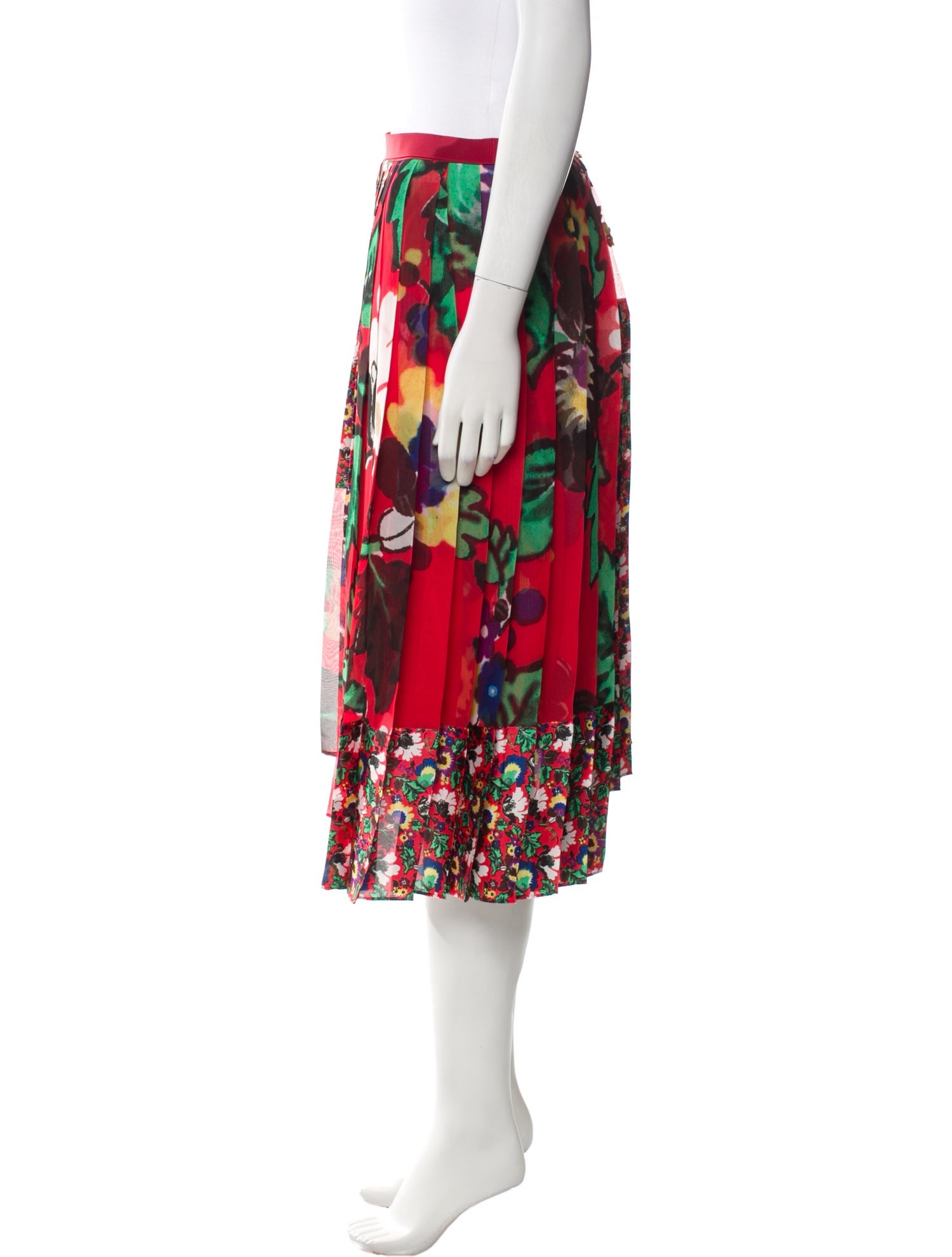 スカート Sacai Floral print skirt Bordeaux WOMEN SKIRTS | sacai Official Store サカイ オフィシャル