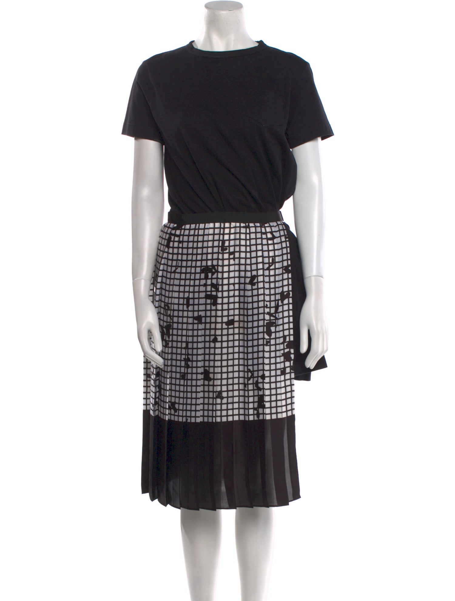 Sacai Crew Neck Midi Length Dress