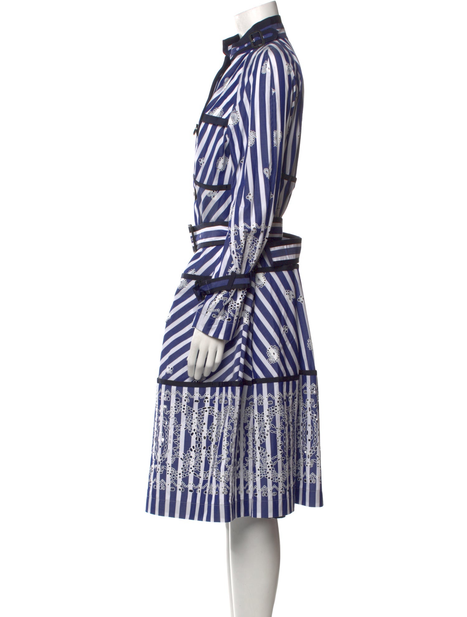 Sacai Striped Knee-Length Dress