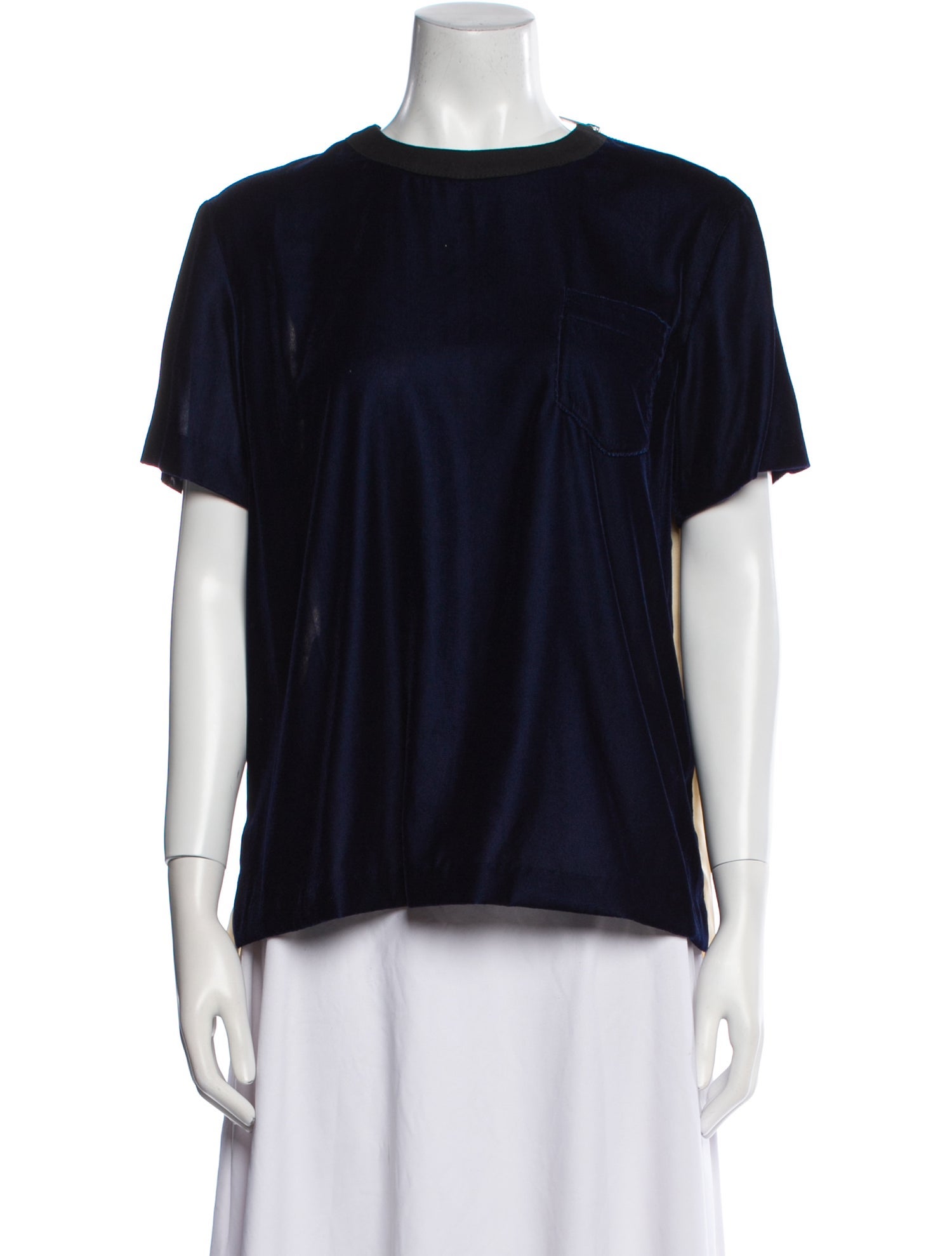 Sacai Crew Neck Short Sleeve Blouse