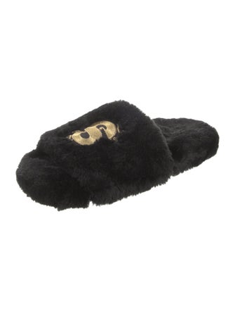 Sacai Wool Crystal Embellishments Slides