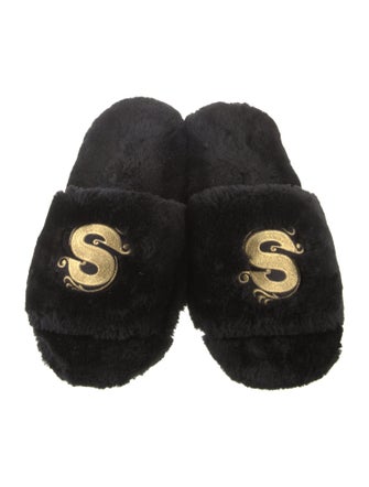 Sacai Wool Crystal Embellishments Slides