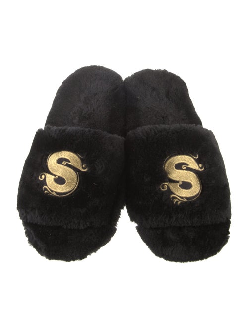 Sacai Wool Crystal Embellishments Slides