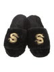 Sacai Wool Crystal Embellishments Slides