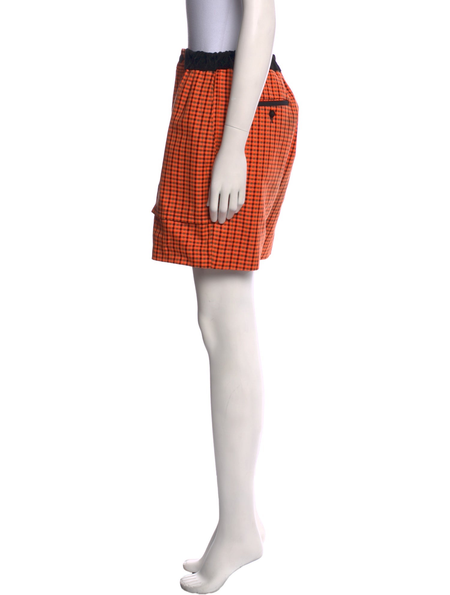 Sacai Plaid Print Mini Shorts