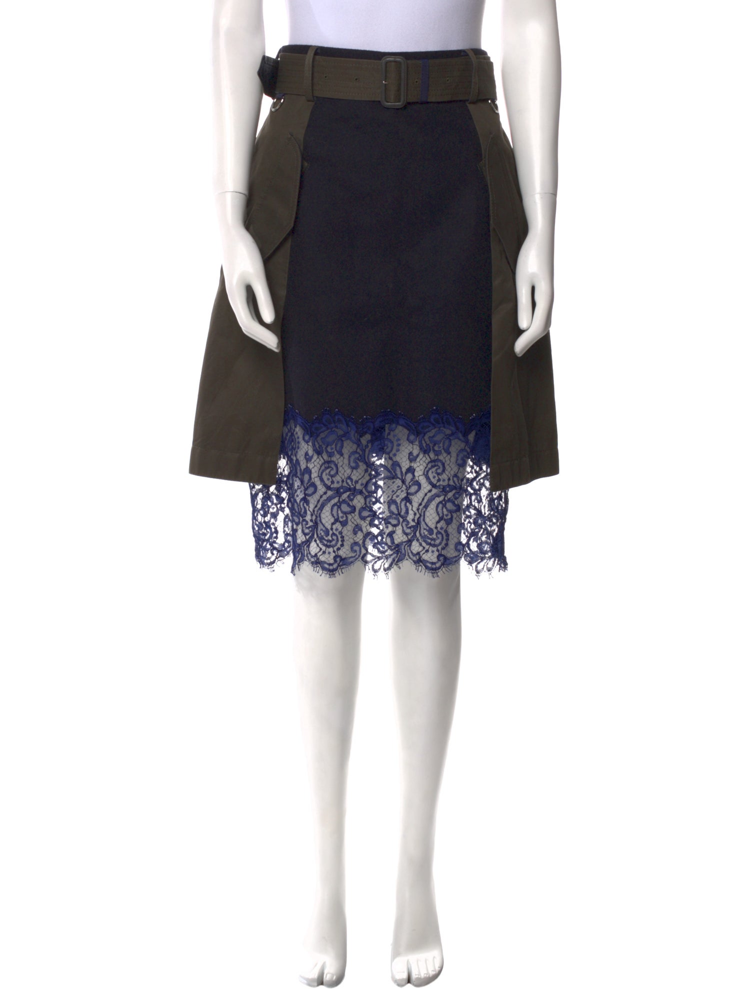 Sacai Lace Pattern Knee-Length Skirt