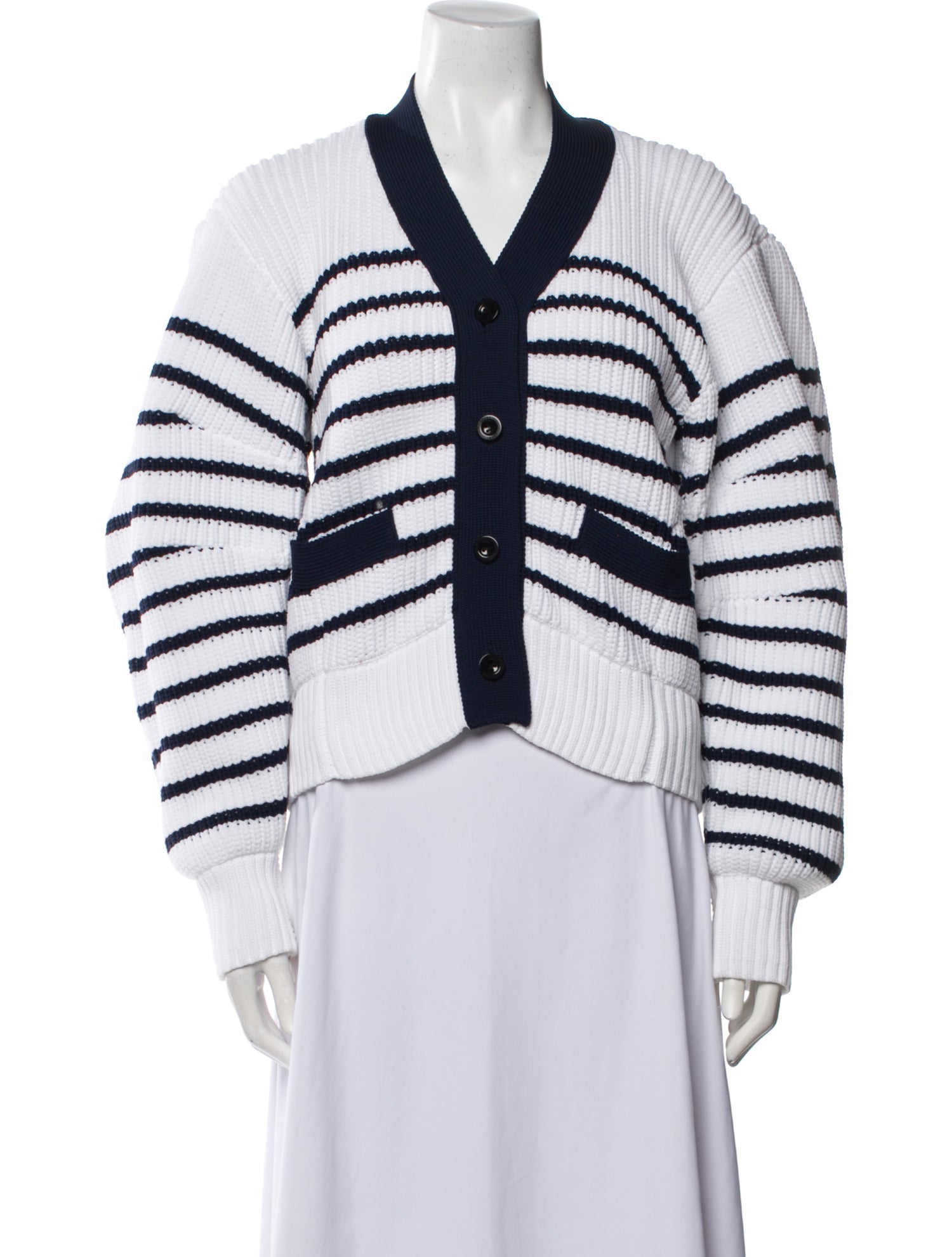 Sacai Striped V-Neck Sweater
