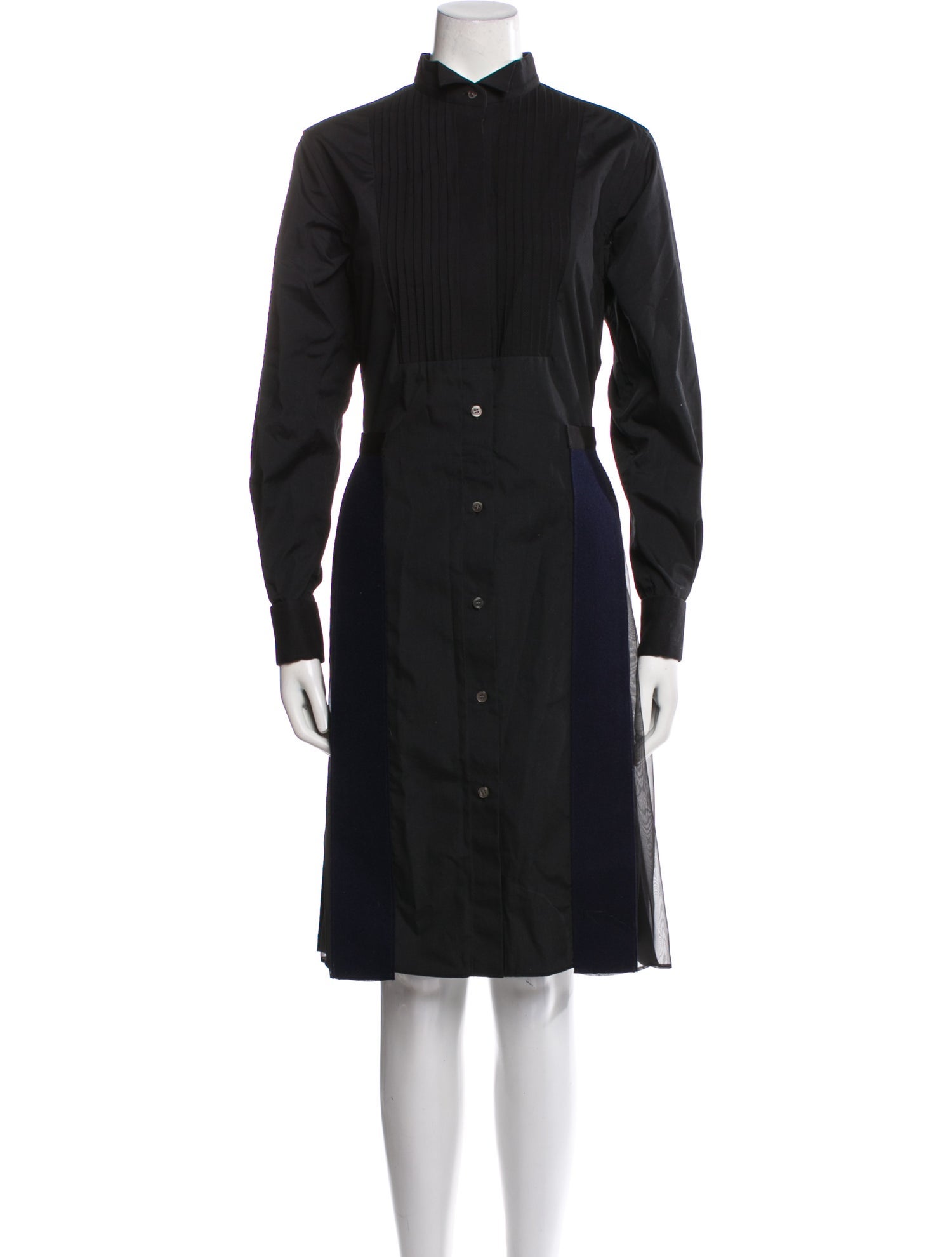 Sacai Mock Neck Knee-Length Dress