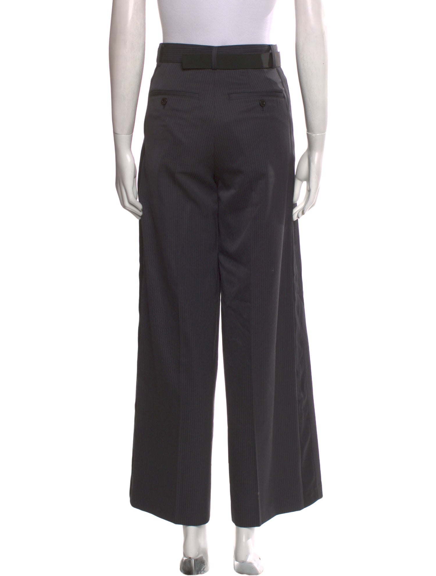 Sacai Wool Wide Leg Pants - Grey, 11.75