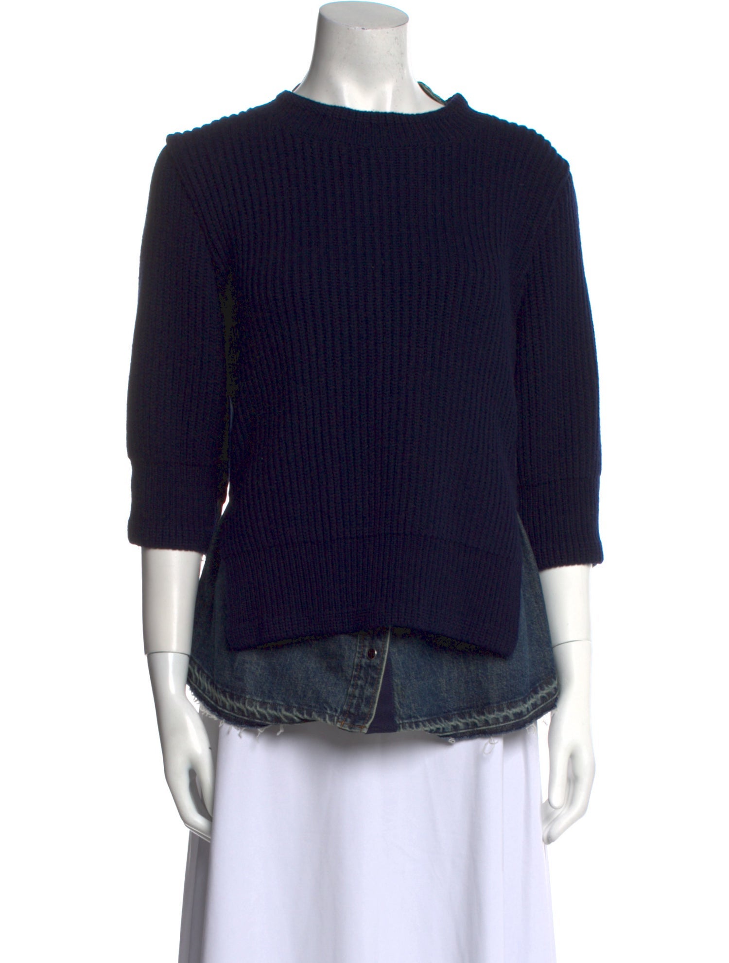 Sacai Wool Bateau Neckline Blouse