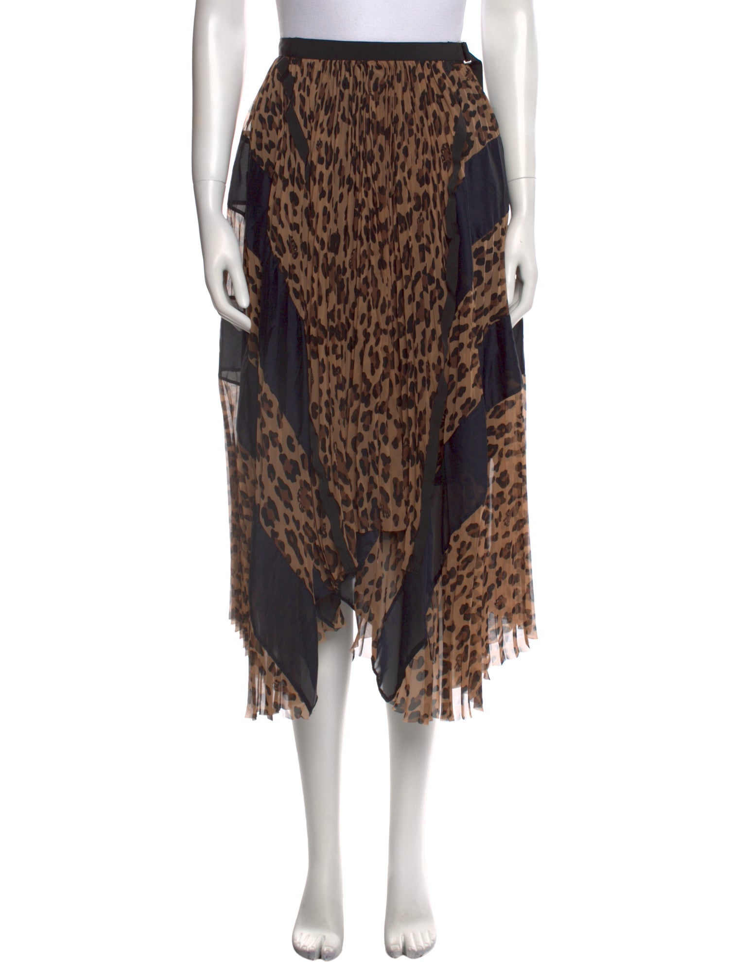 Sacai Animal Print Midi Length Skirt