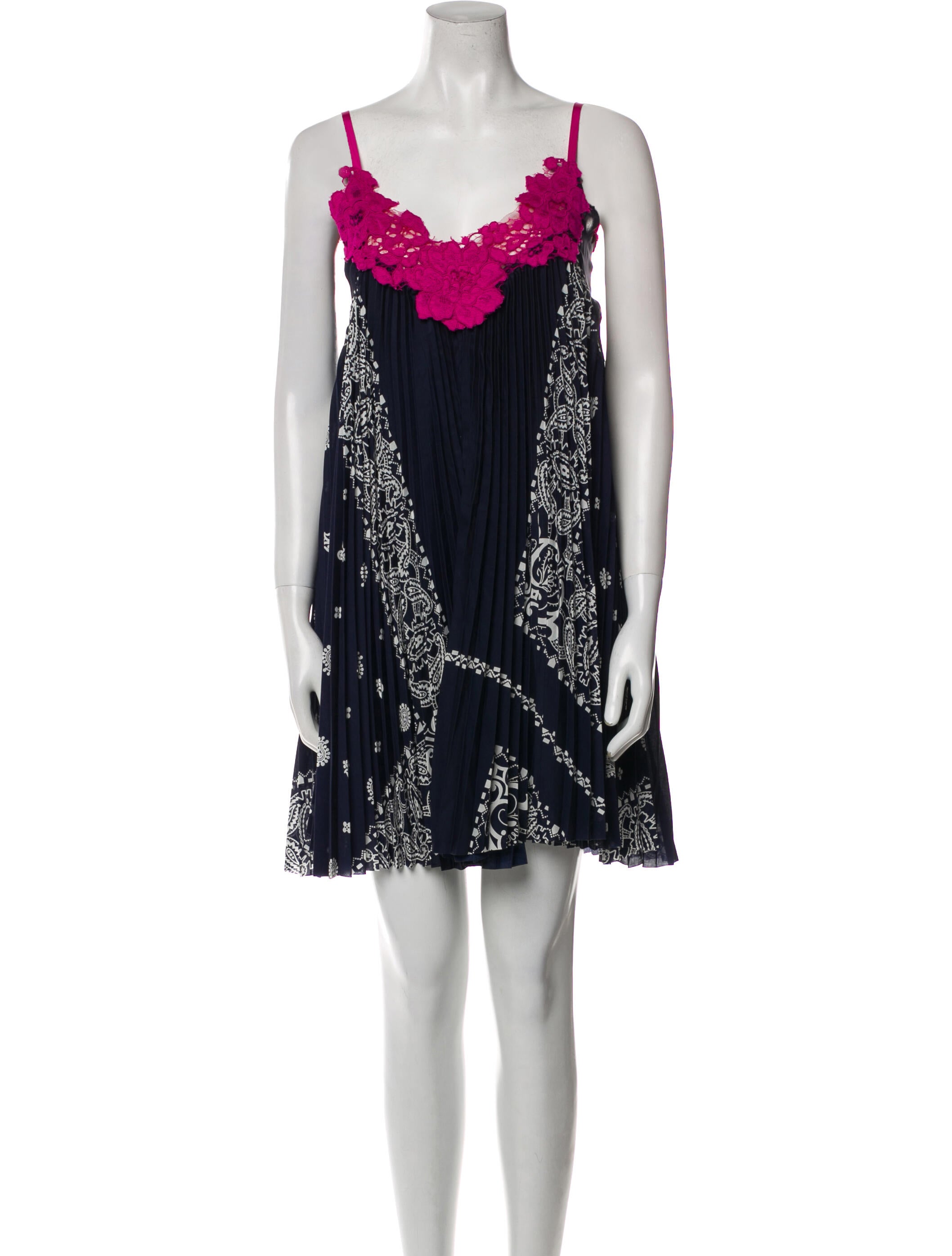 Sacai Printed Embroidered Accent Skirt Set w/ Tags