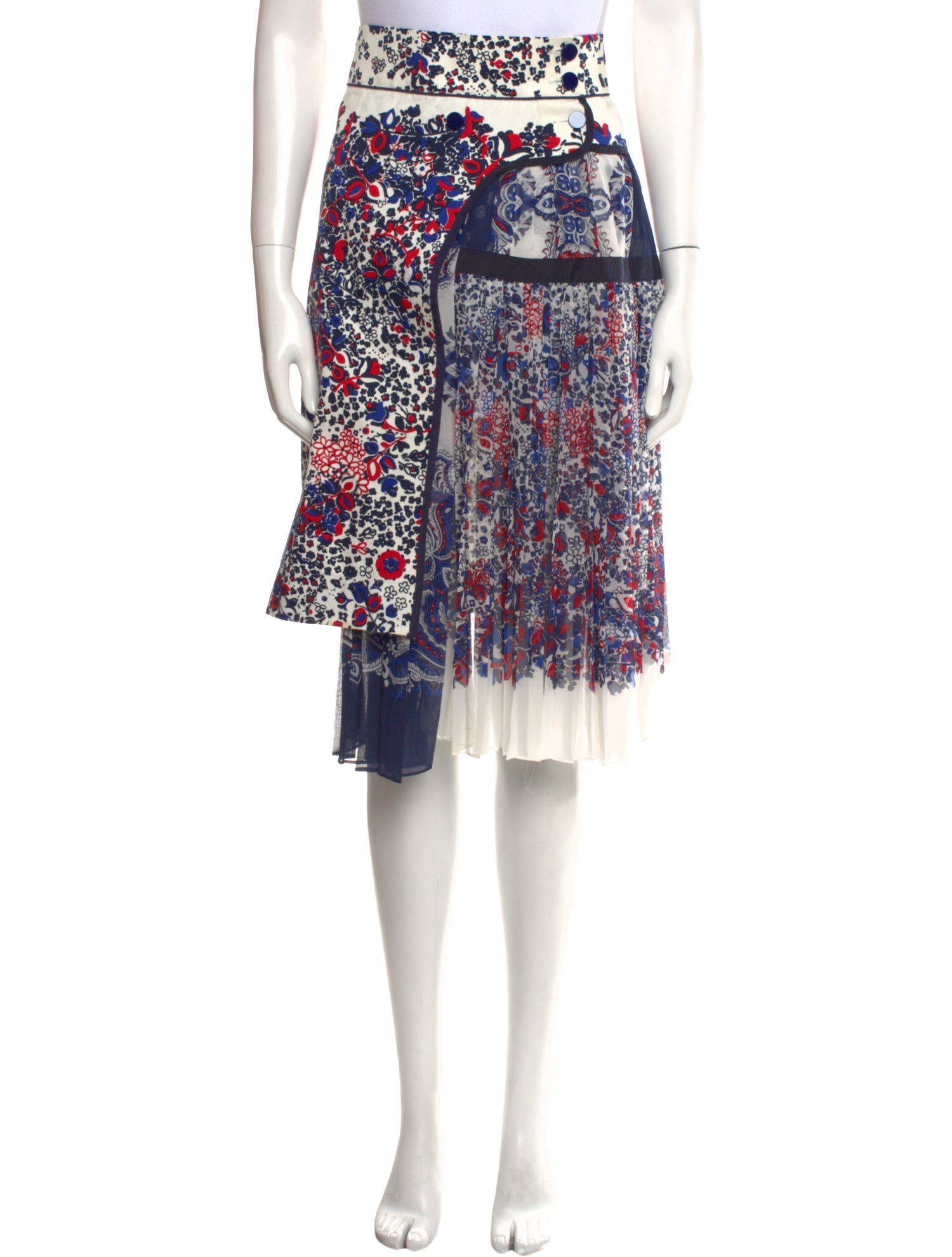 Sacai Floral Print Knee-Length Skirt