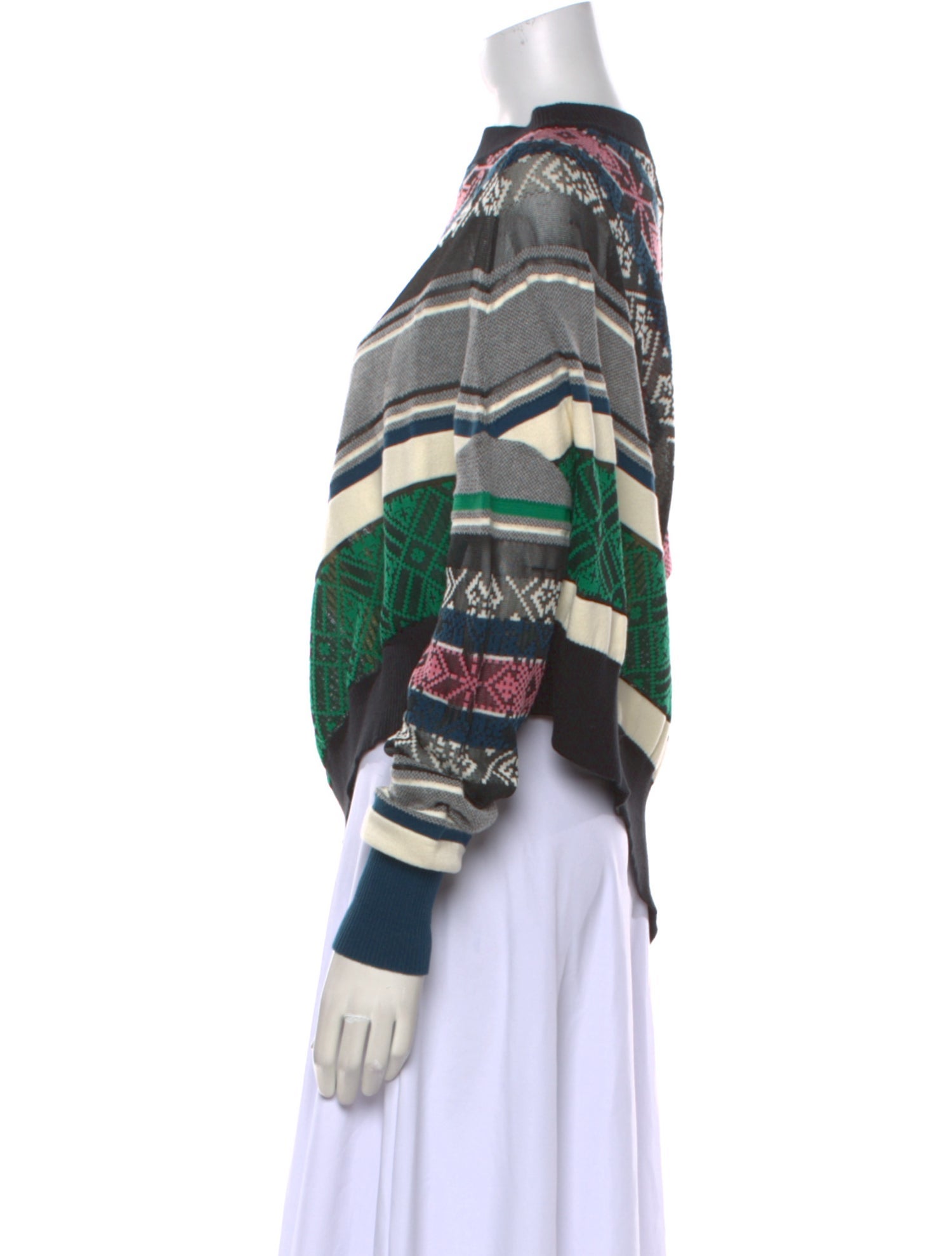 Sacai Striped Mock Neck Sweater