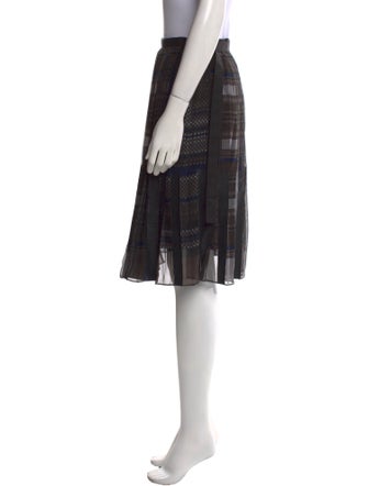 Sacai Plaid Print Knee-Length Skirt