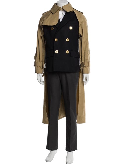 Sacai Wool Colorblock Pattern Parka