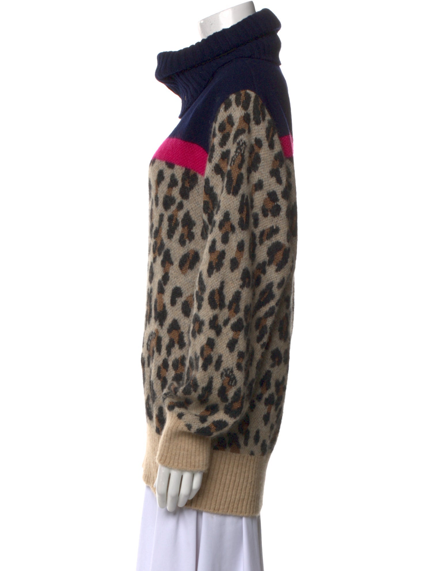 Sacai Animal Print Turtleneck Sweater