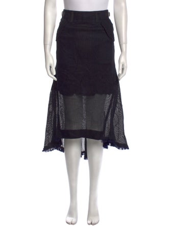 Sacai Raw-Edge Trim Midi Length Skirt