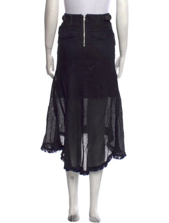 Sacai Raw-Edge Trim Midi Length Skirt