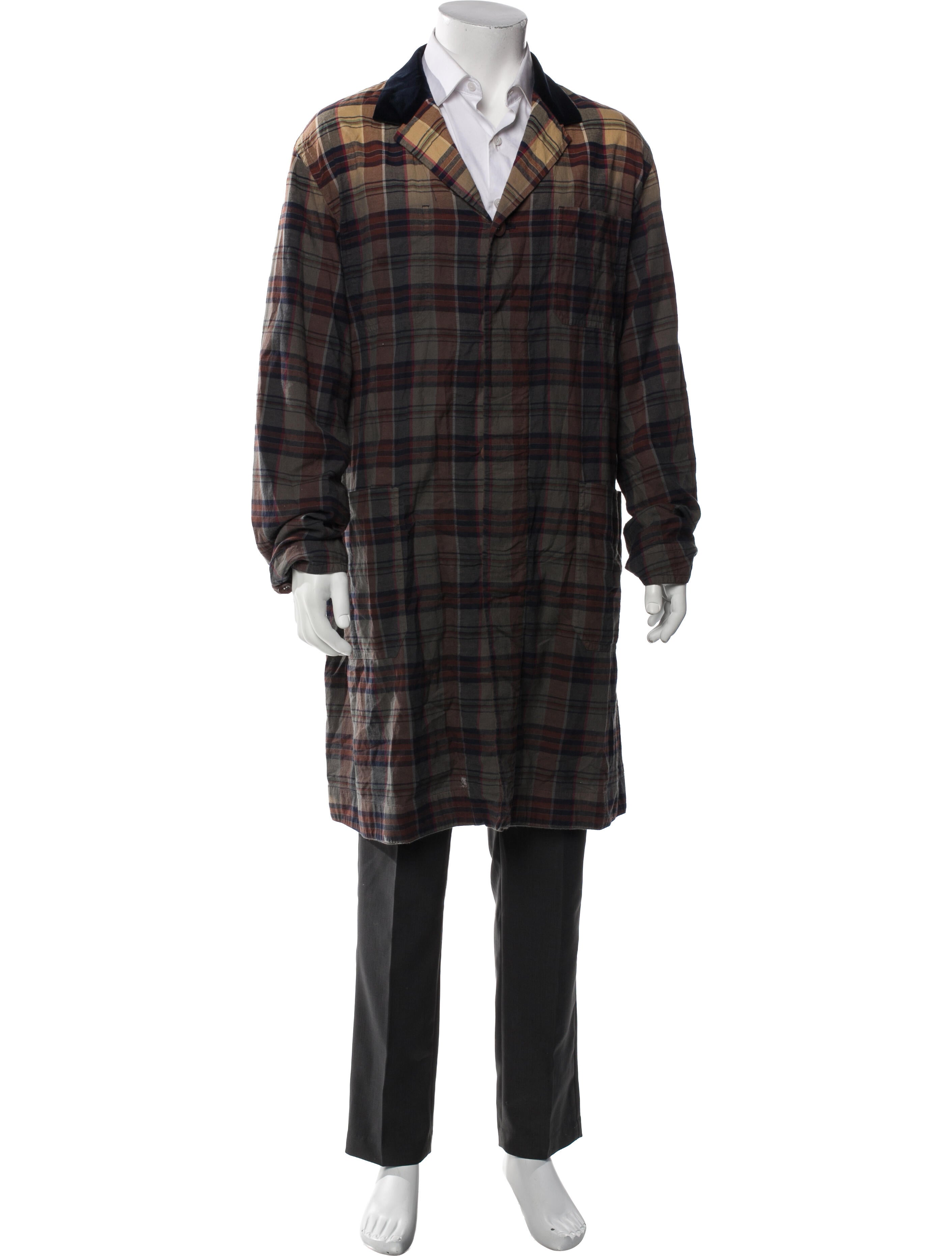Sacai Plaid Print Overcoat